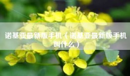 诺基亚最新版手机（诺基亚最新版手机叫什么）