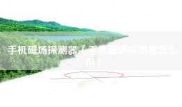 手机磁场探测器（手机磁场探测器怎么用）