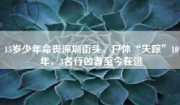 15岁少年命丧深圳街头，尸体“失踪”10年，3名行凶者至今在逃