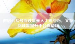 微信公众号阅读量是人工刷的吗，文章阅读量提升平台靠谱吗