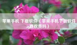 苹果手机 下载软件（苹果手机下载软件要收费吗）