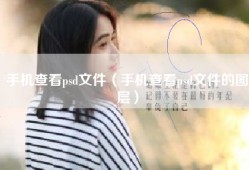 手机查看psd文件（手机查看psd文件的图层）