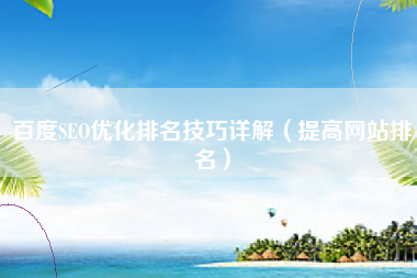 百度SEO优化排名技巧详解（提高网站排名）
