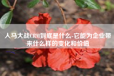 人马大战CRM到底是什么-它能为企业带来什么样的变化和价值
