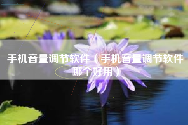 手机音量调节软件（手机音量调节软件哪个好用）